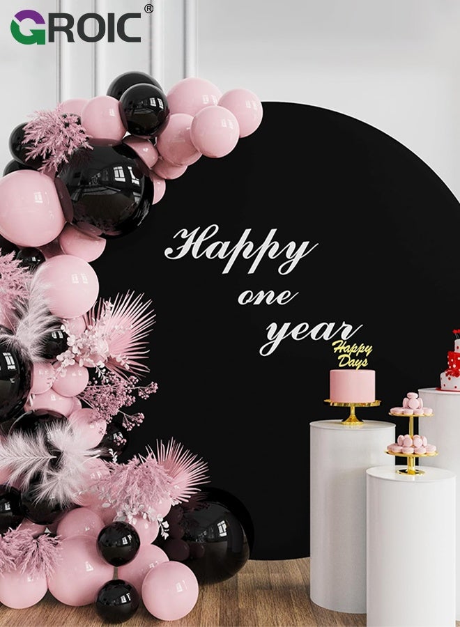 GROIC Round Backdrop Cover, 7.2FT Black Wedding Arch Cover for Circle Balloon Arch Frame, Backdrop Cover for Circle Stand for Wedding Baby Shower Birthday Photoshoots Decoration Party Supplies Party Favors - Image 5